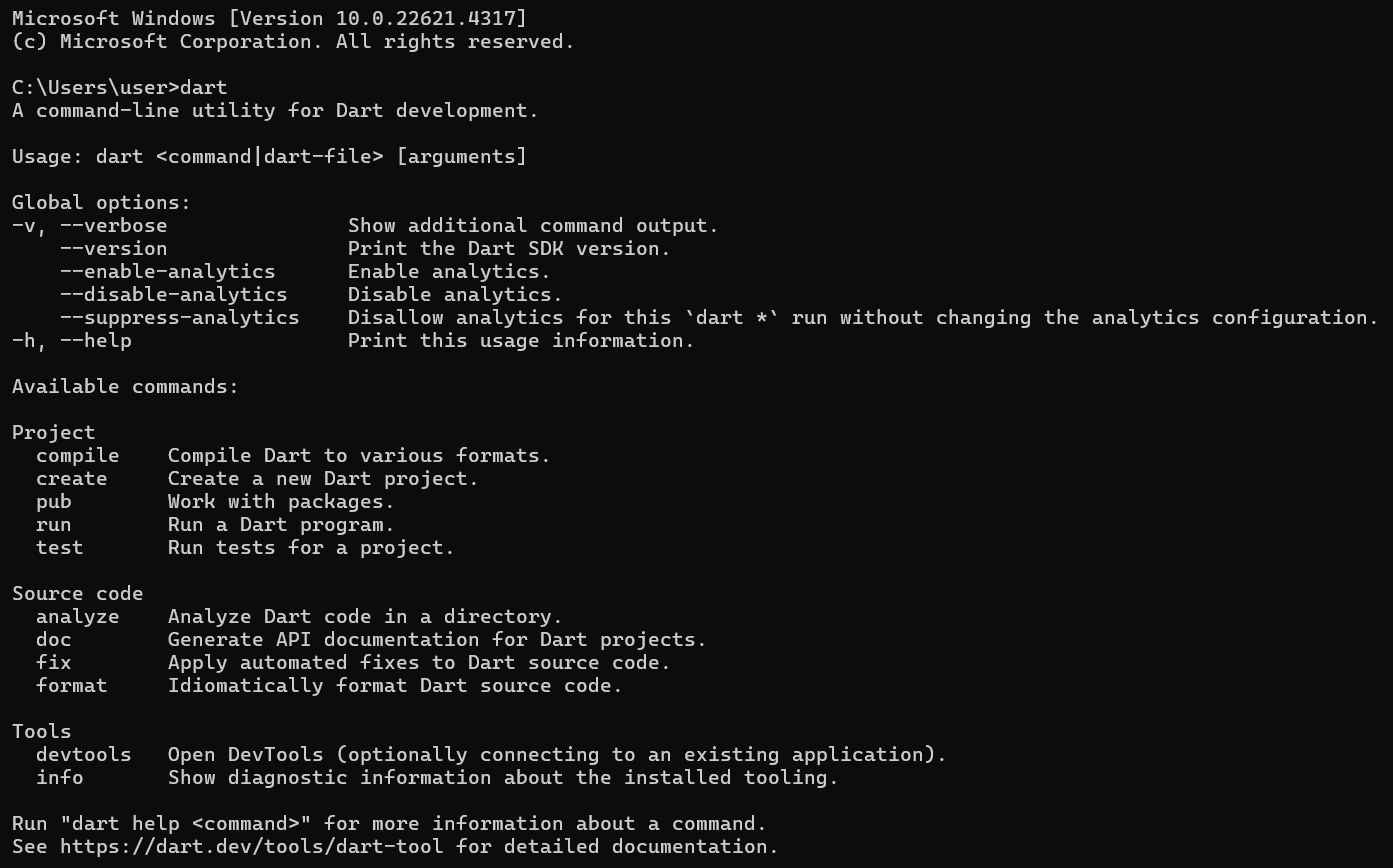 Gambar Cek Dart Installed