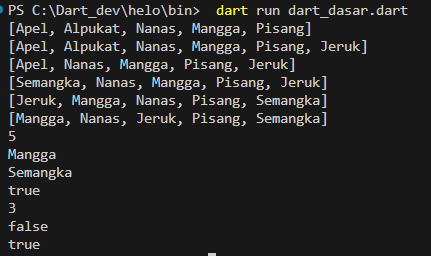 Gambar Output Manipulasi List